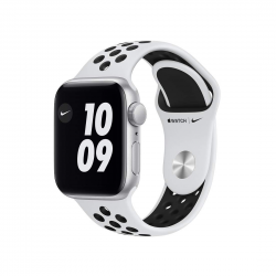 Apple Watch Nike SE GPS, 44mm Silver Aluminium Case with Pure Platinum/Black Nike Sport Band